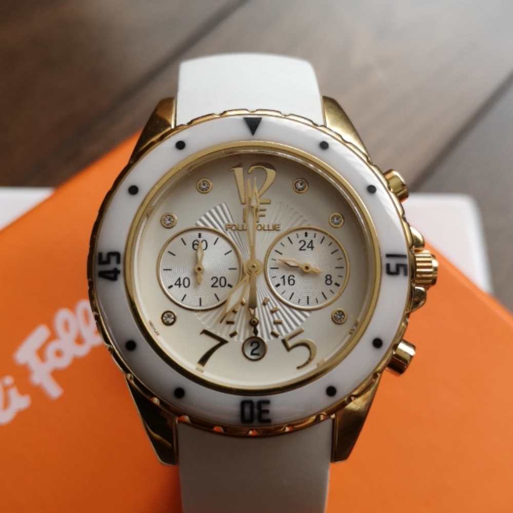 Folli Follie white and gold watch